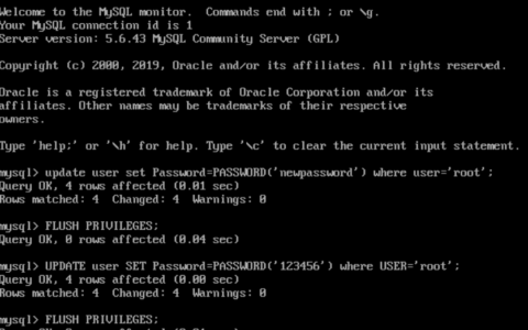 出现 ERROR 1045 (28000): Access denied for user 'root'@'localhost' (using password: YES) 错误的解决方法
